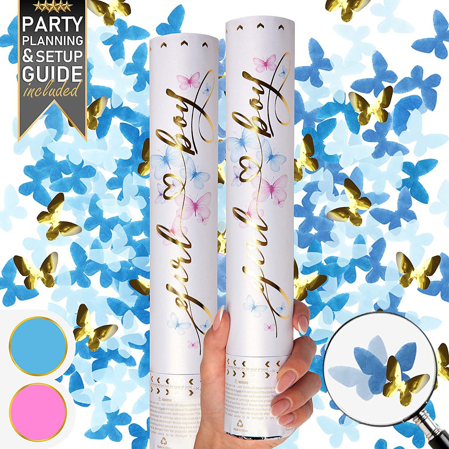 Gender reveal party confetti c – обзор и цена Confetti Cannon Tube