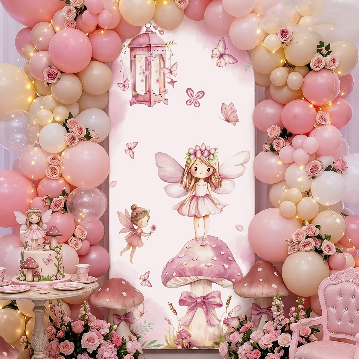 Fairy And Mushroom Background  – обзор и цена Dessert Table Backdrop