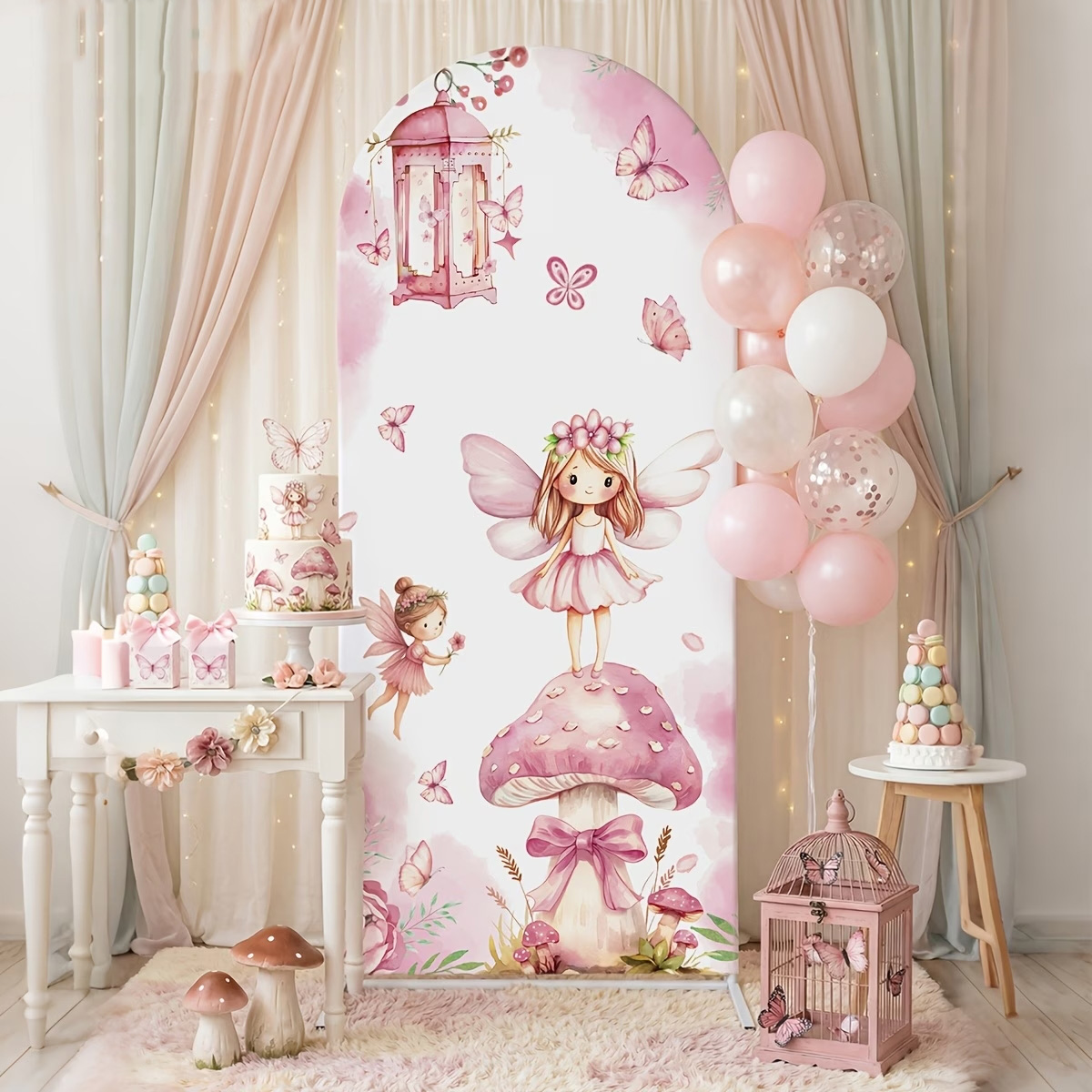 Fairy And Mushroom Background  – обзор и цена Dessert Table Backdrop