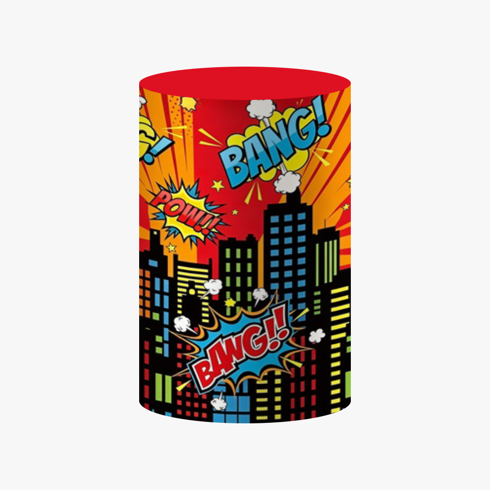 Comic Superhero Cylinder Cover – обзор и цена Dessert Table Backdrop
