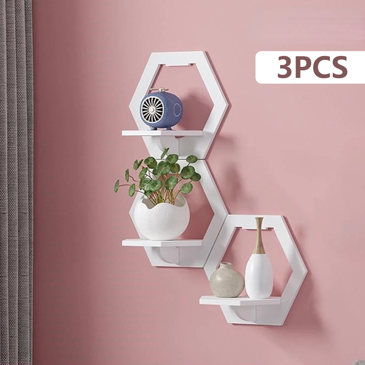 3Pcs Hexagon Wall Shelf Punch  – обзор и цена Flower Wall Panel