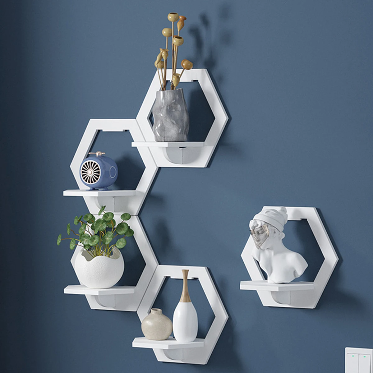 3Pcs Hexagon Wall Shelf Punch  – обзор и цена Flower Wall Panel