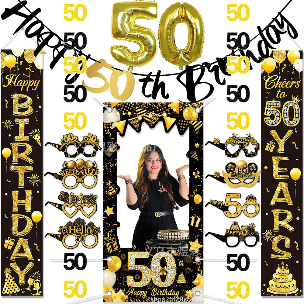 50th Birthday Decoration Black – обзор и цена Party Banner Gold