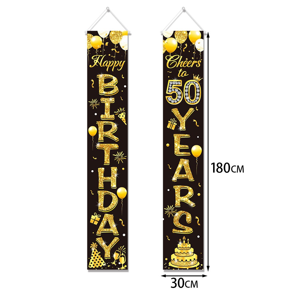 50th Birthday Decoration Black – обзор и цена Party Banner Gold