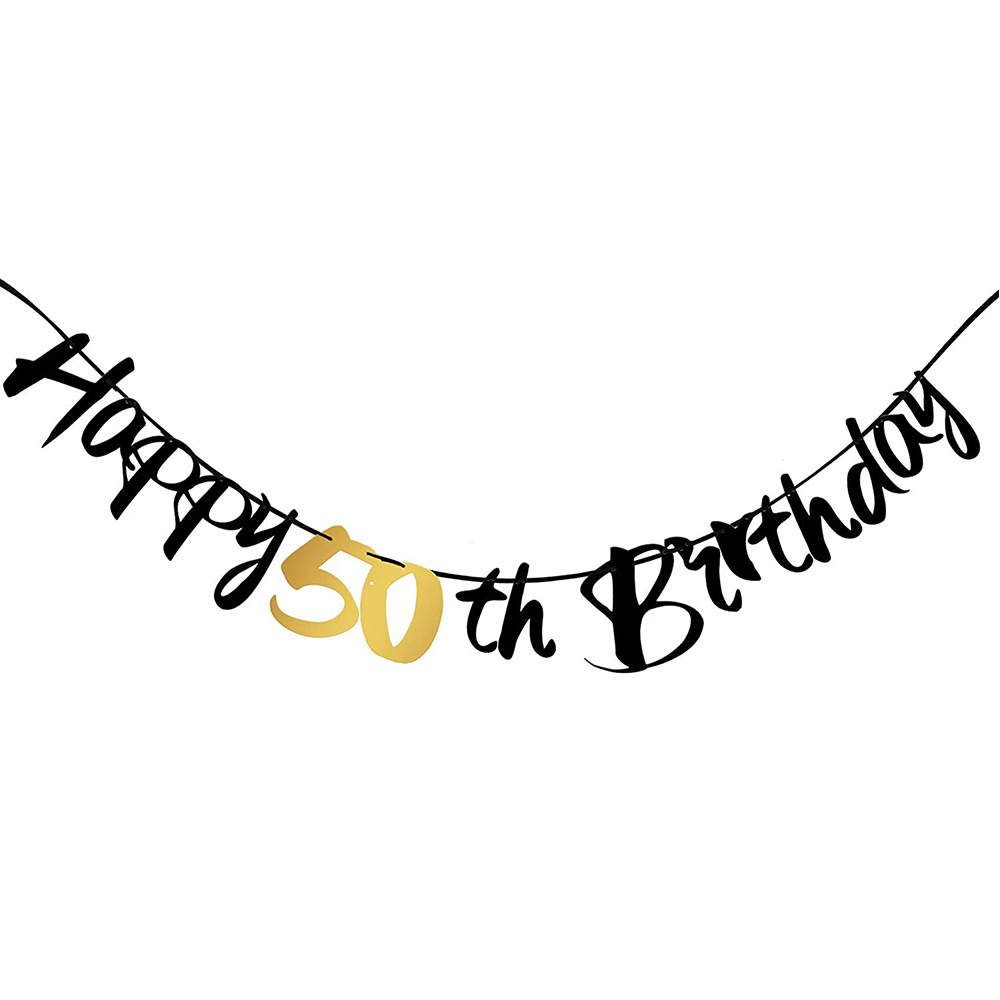 50th Birthday Decoration Black – обзор и цена Party Banner Gold