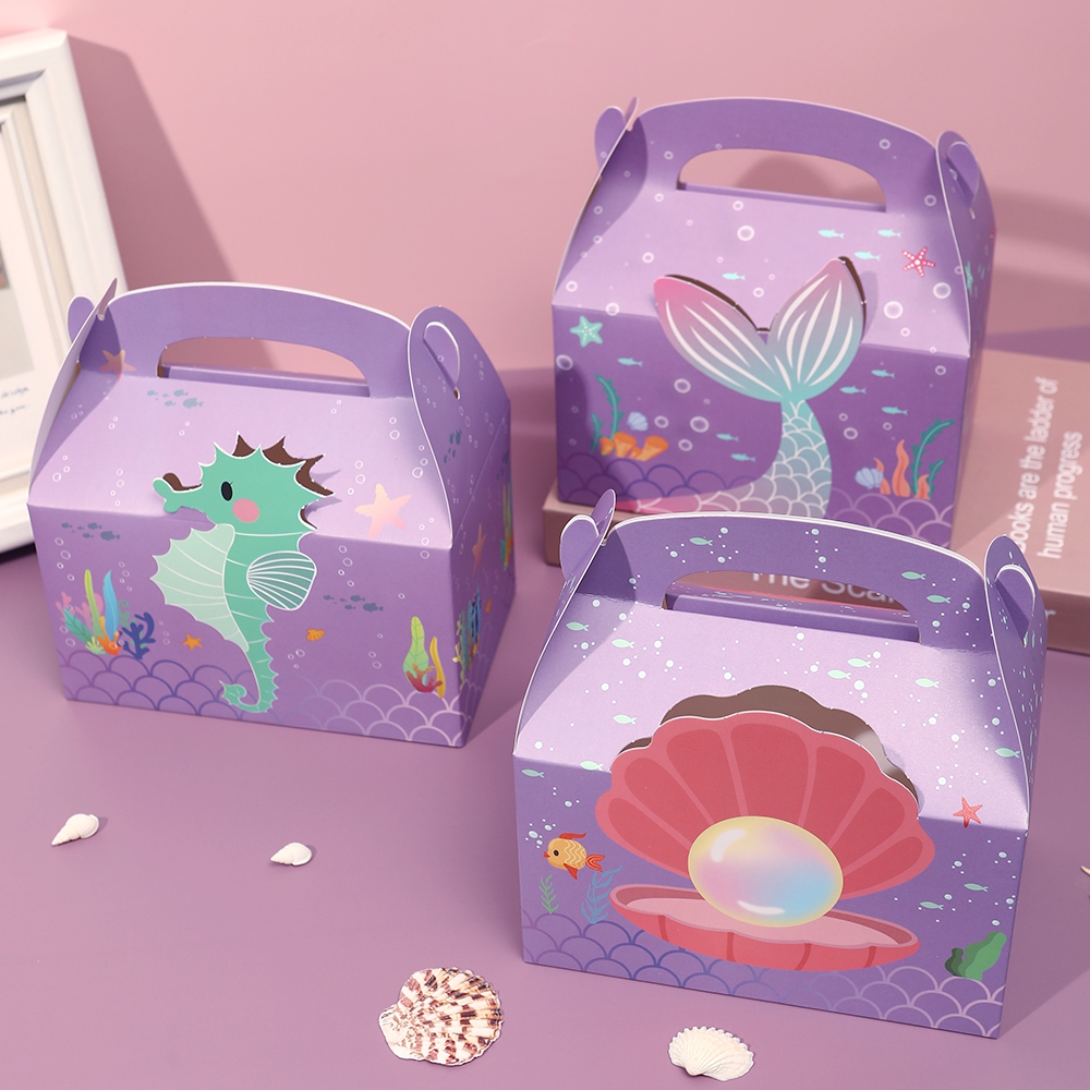 6pcs Mermaid Gift Paper Bags O – обзор и цена Event Party Box
