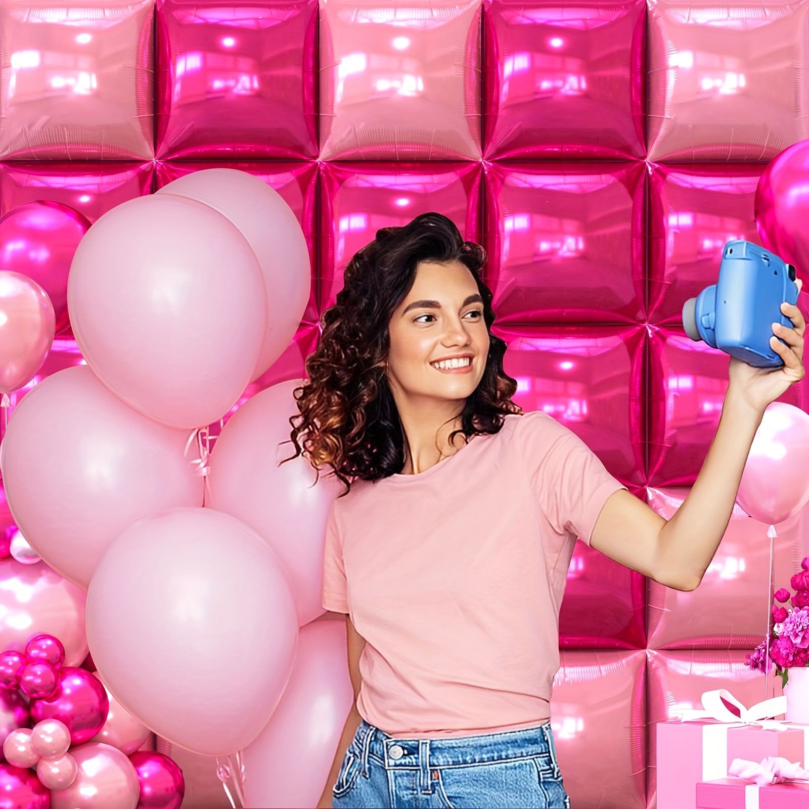 25pcs Magenta Pink Square Foil – обзор и цена Balloon Arch Kit