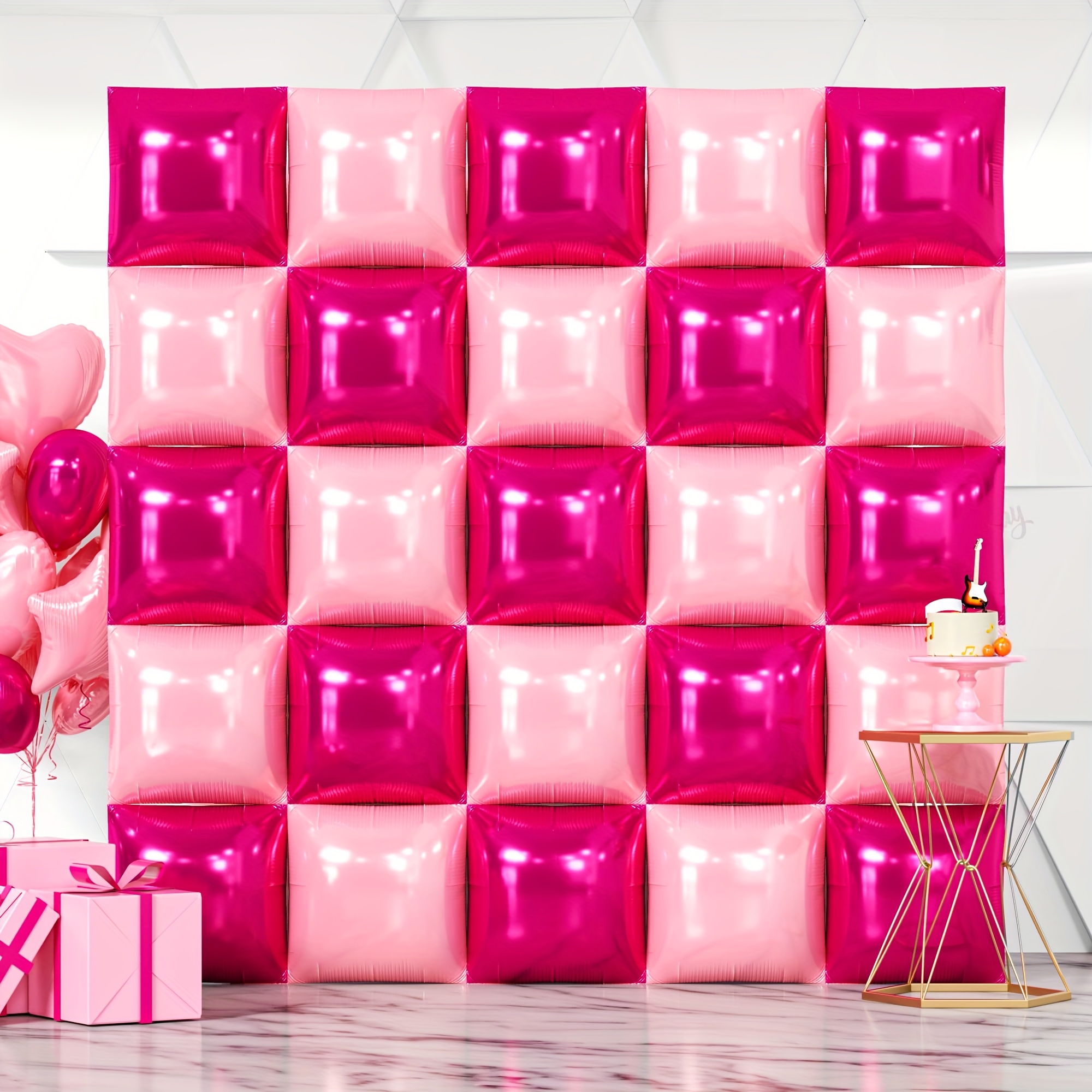 25pcs Magenta Pink Square Foil – обзор и цена Balloon Arch Kit