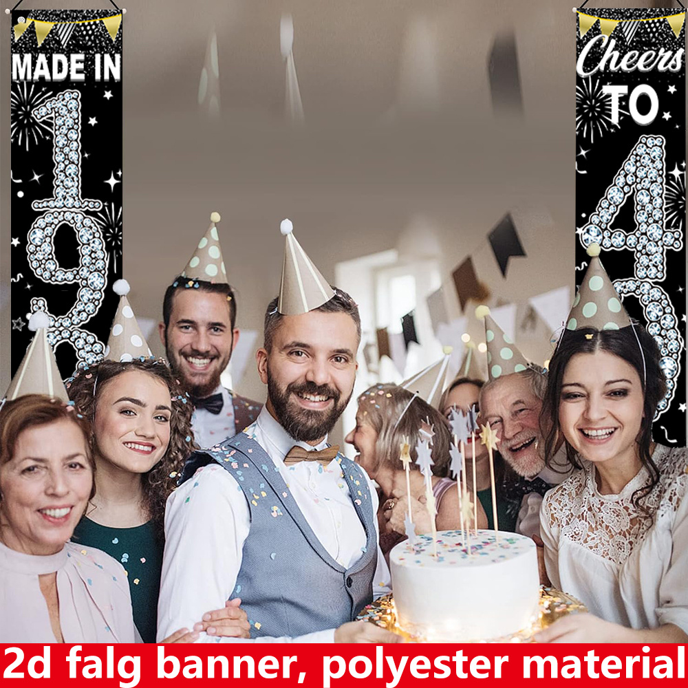 2Pcs 2D Flat 40th Birthday Ban – обзор и цена Party Banner Gold