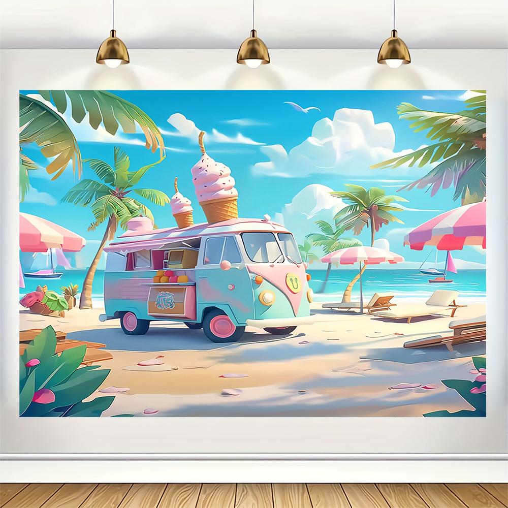 Sweet Ice Cream Theme Backdrop – обзор и цена Dessert Table Backdrop