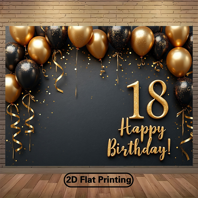 2D 1Pc Black & Gold Balloons B – обзор и цена Party Banner Gold