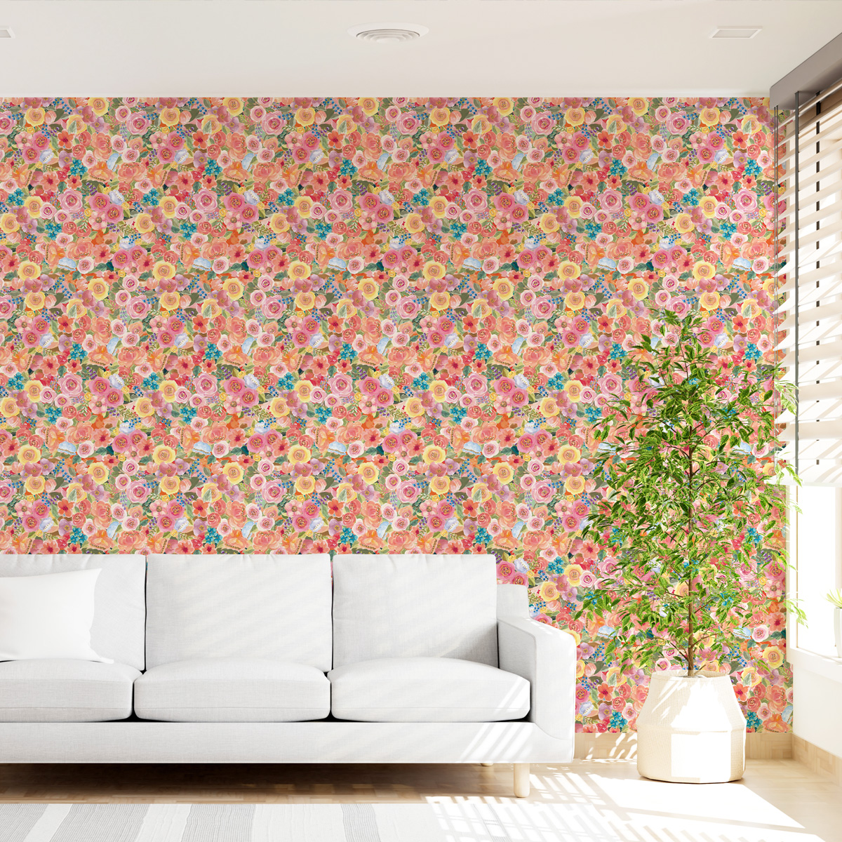 Cute Cat Floral Wallpaper Self – обзор и цена Paper Straw Color