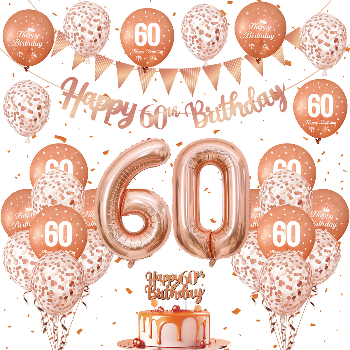 1Set Rose Gold Birthday Decora – обзор и цена Party Banner Gold