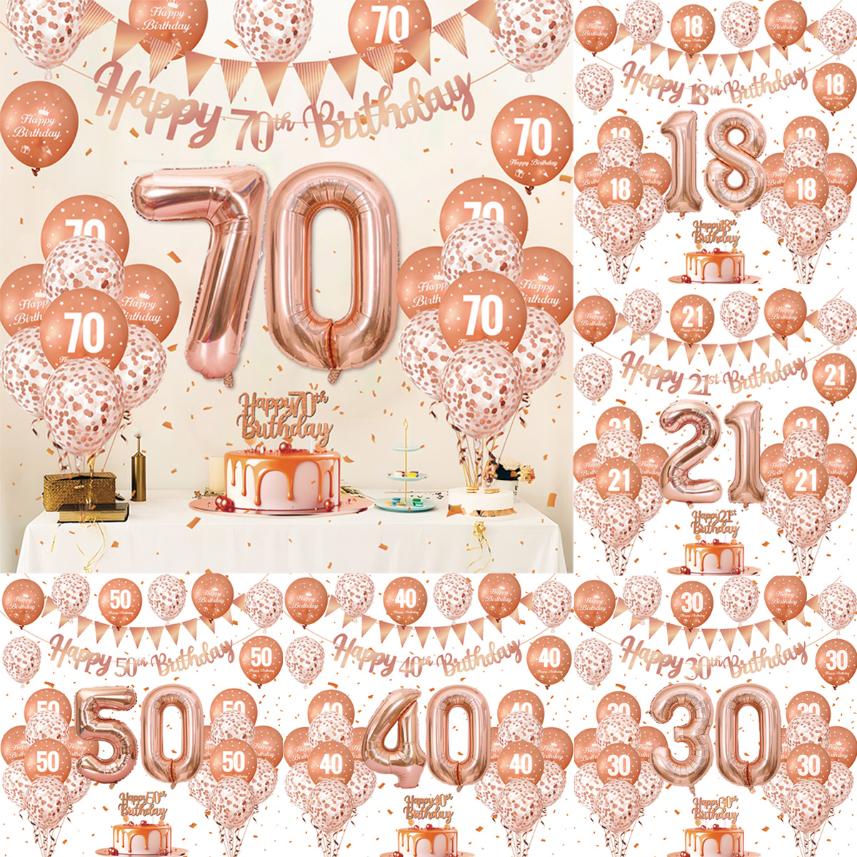 1Set Rose Gold Birthday Decora – обзор и цена Party Banner Gold
