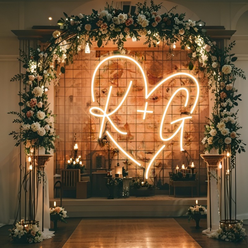 Custom Initials Heart LED Neon – обзор и цена Eve Party