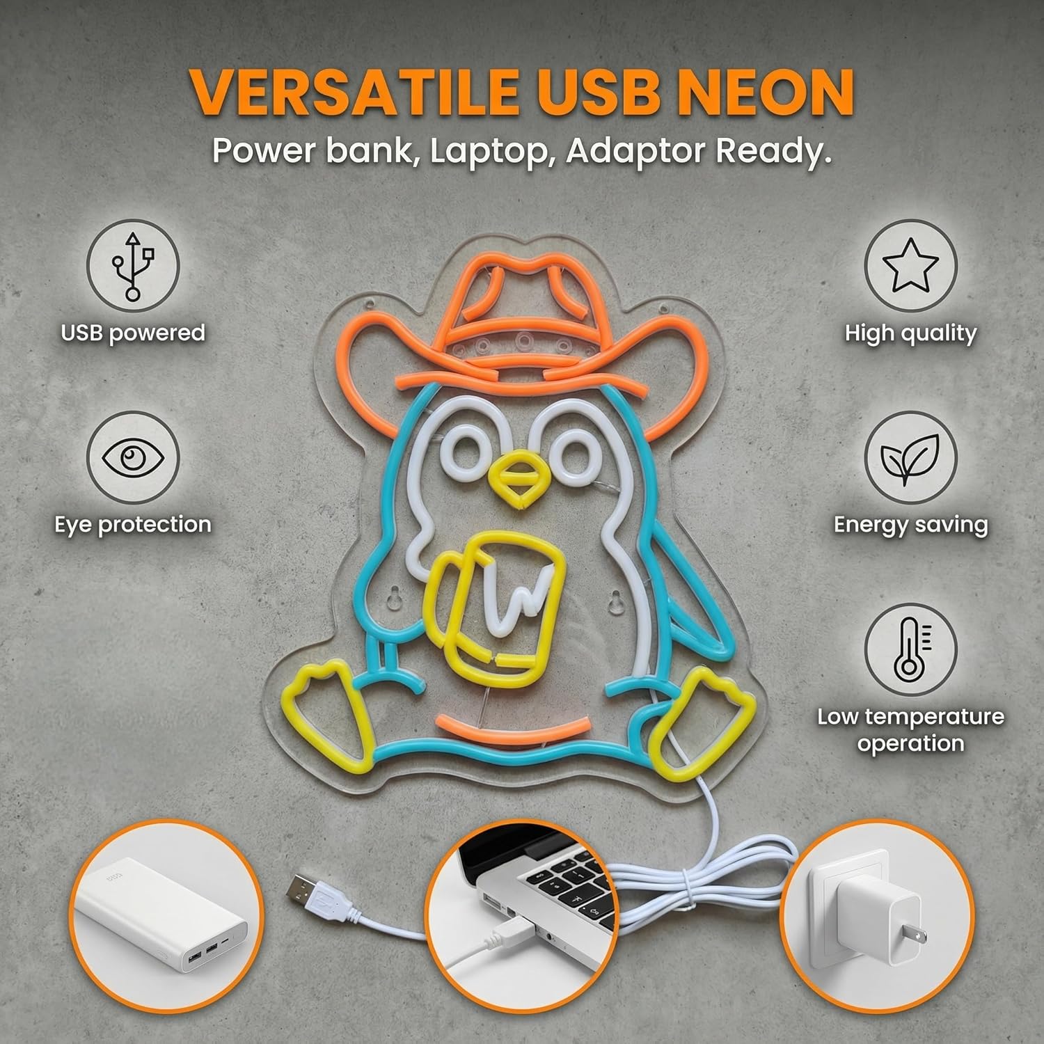 Penguin Neon Sign USB Powered  – обзор и цена Neon Sign Party