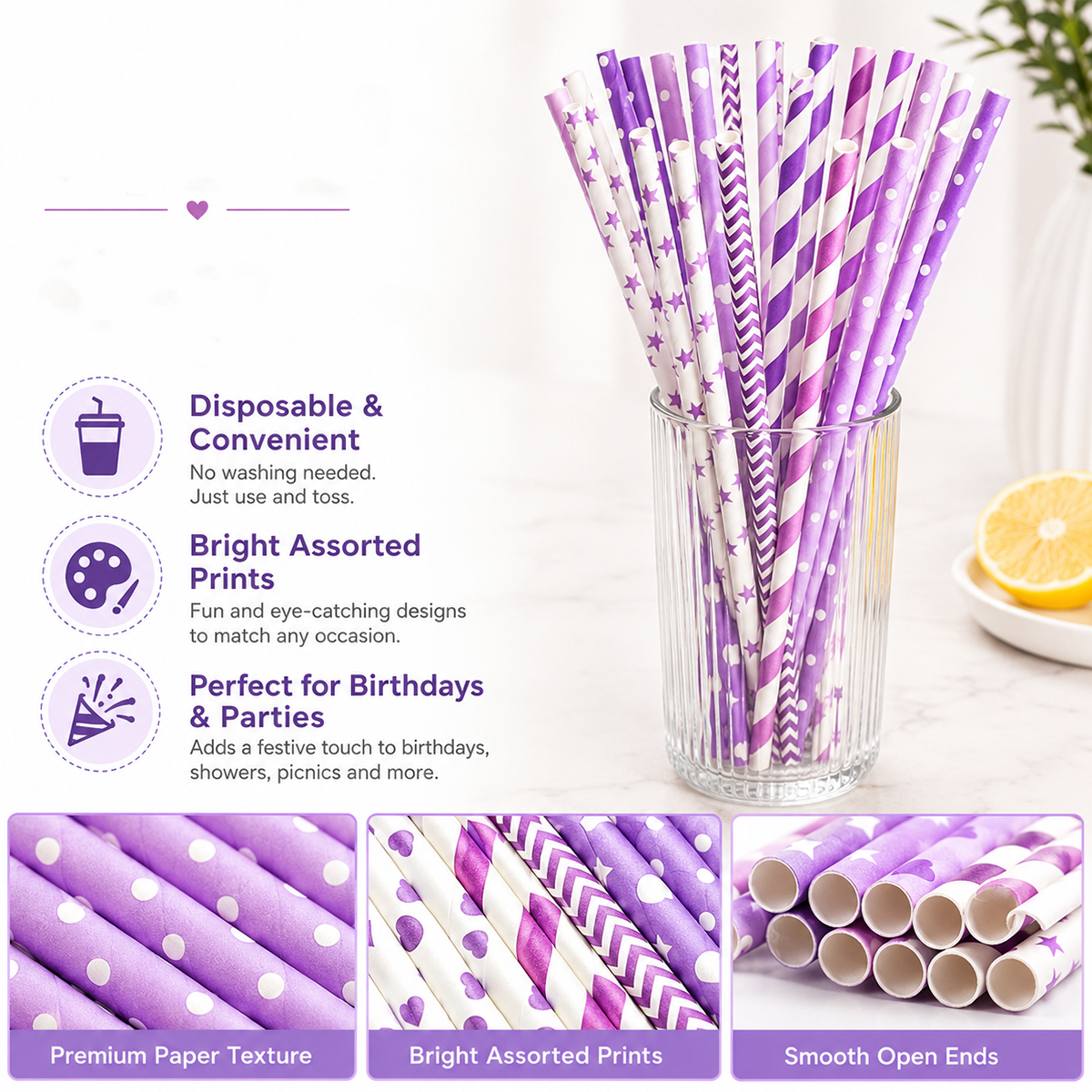 25pcs Colorful Patterned Paper – обзор и цена Paper Straw Color
