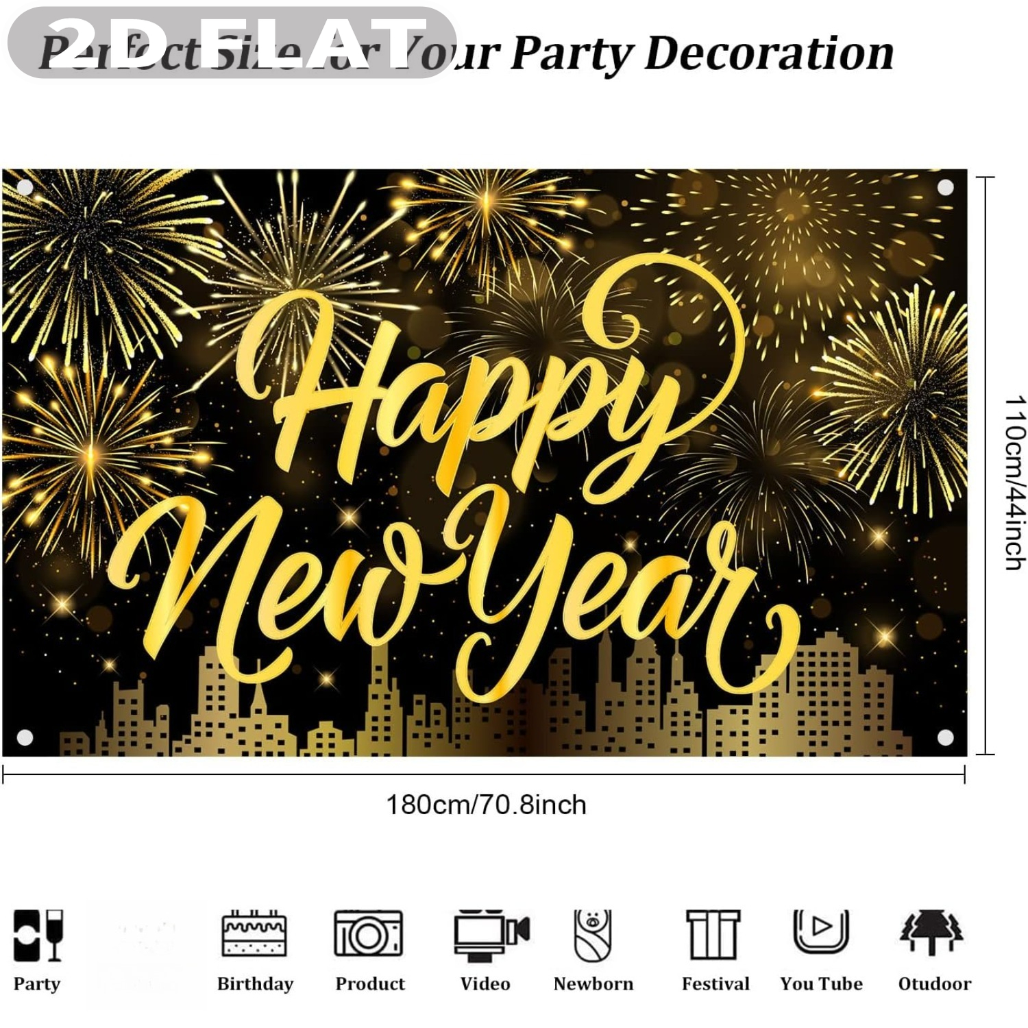 1pc Happy New Year Party Photo – обзор и цена Party Banner Gold