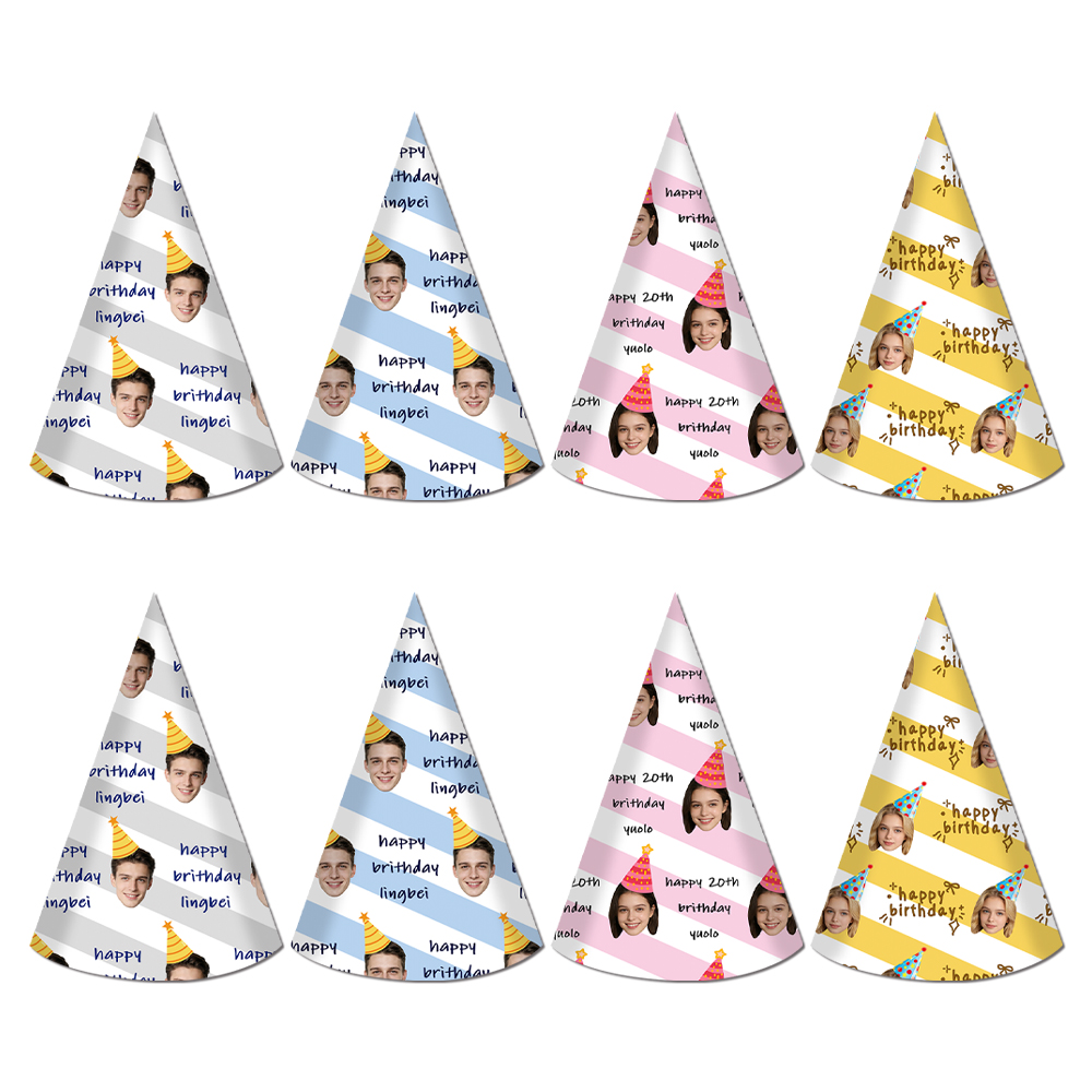 8pcs Custom Text and Photo Fac – обзор и цена Party Hat Cone