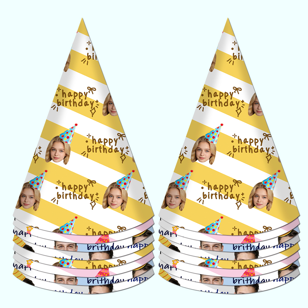 8pcs Custom Text and Photo Fac – обзор и цена Party Hat Cone