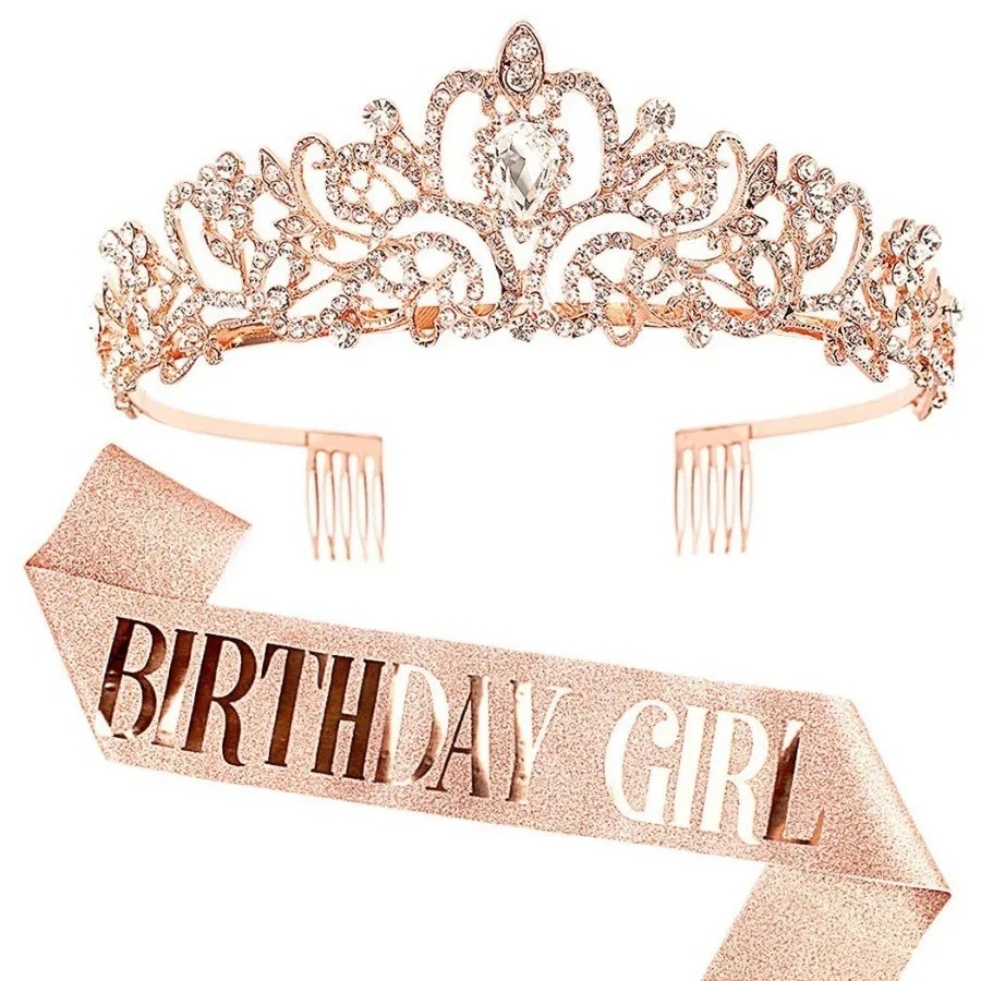 2Pcs Set Rhinestone Crystal Cr – обзор и цена Birthday Sash Glitter