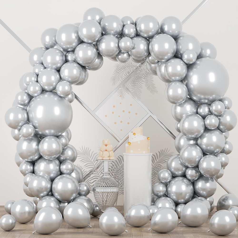 68Pcs Metallic Silver Balloons – обзор и цена Balloon Arch Kit