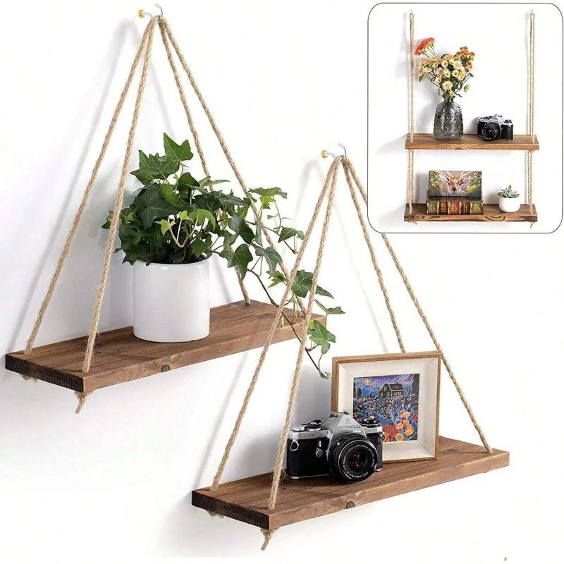 1PC Wooden Swing Hanging Hemp  – обзор и цена Flower Wall Panel
