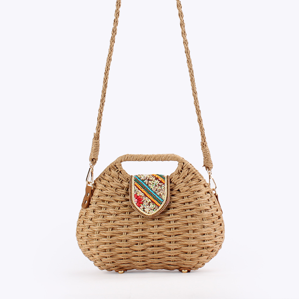Color Beads Women Handbags Han – обзор и цена Paper Straw Color