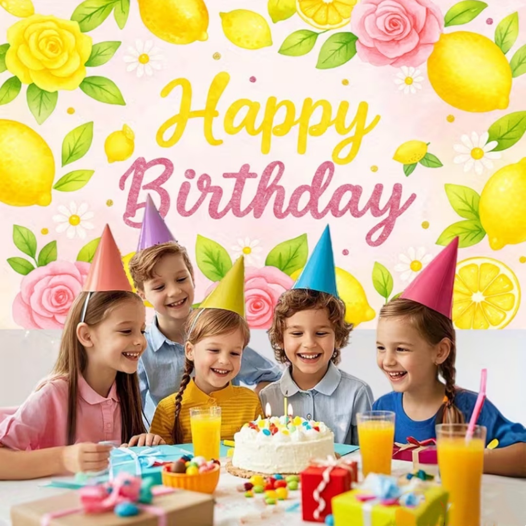Lemon Birthday Party Decoratio – обзор и цена Dessert Table Backdrop