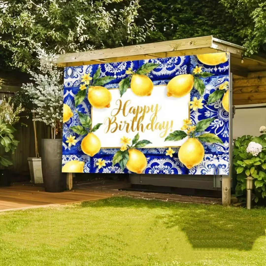 Lemon Birthday Party Decoratio – обзор и цена Dessert Table Backdrop