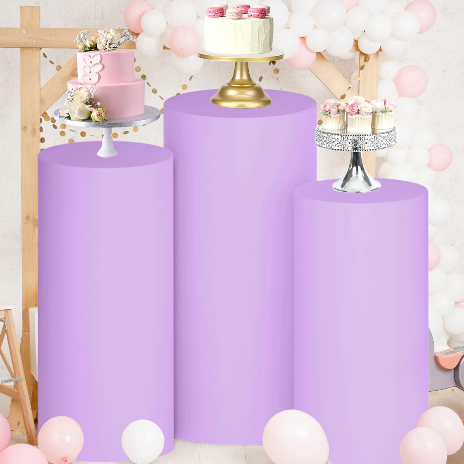 Yeele Purple Cylinder Stand Co – обзор и цена Dessert Table Backdrop