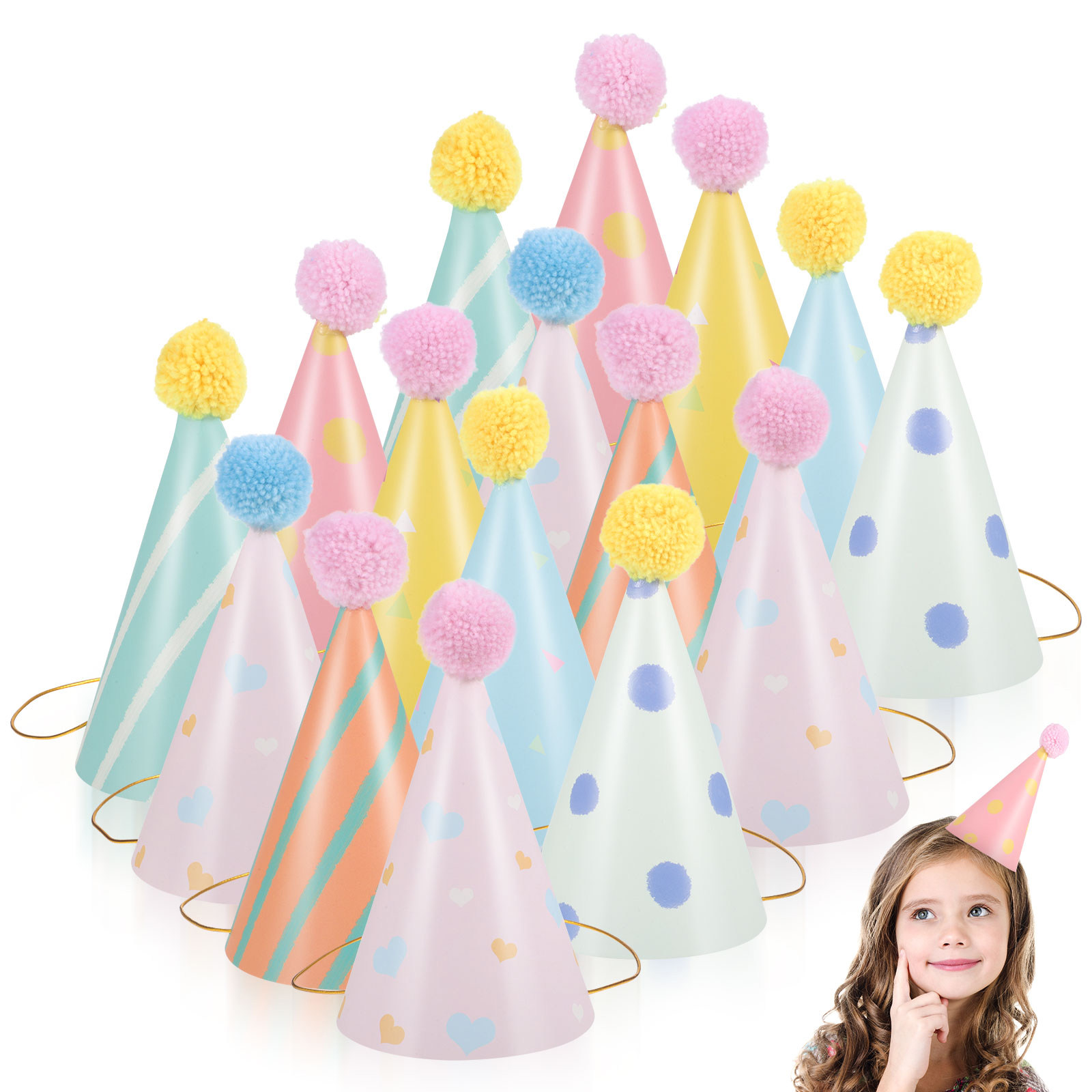14Pcs Paper Birthday Hats for  – обзор и цена Party Hat Cone