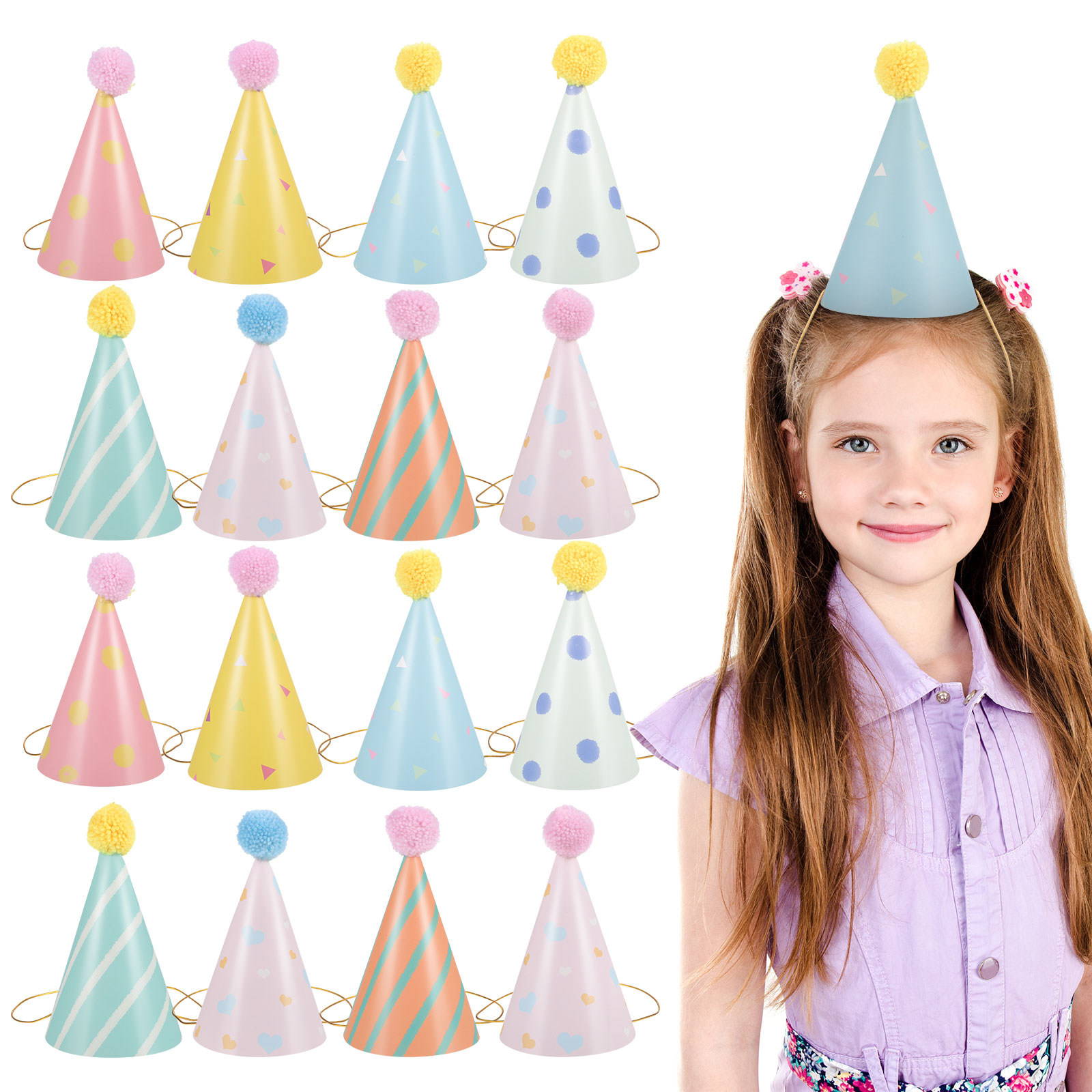 14Pcs Paper Birthday Hats for  – обзор и цена Party Hat Cone