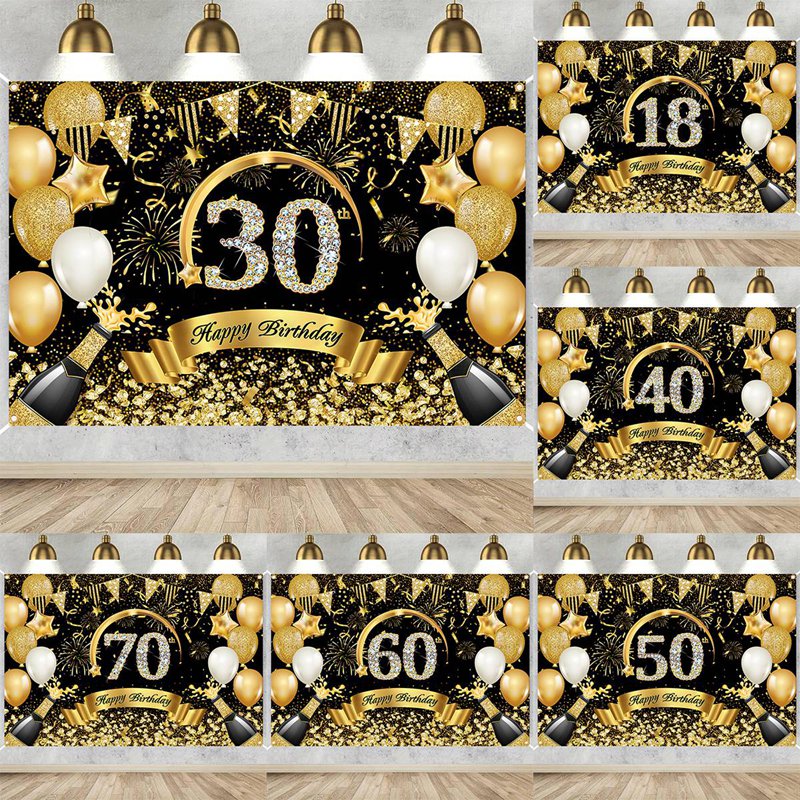 Happy 30th 40th 50th Birthday  – обзор и цена Party Banner Gold