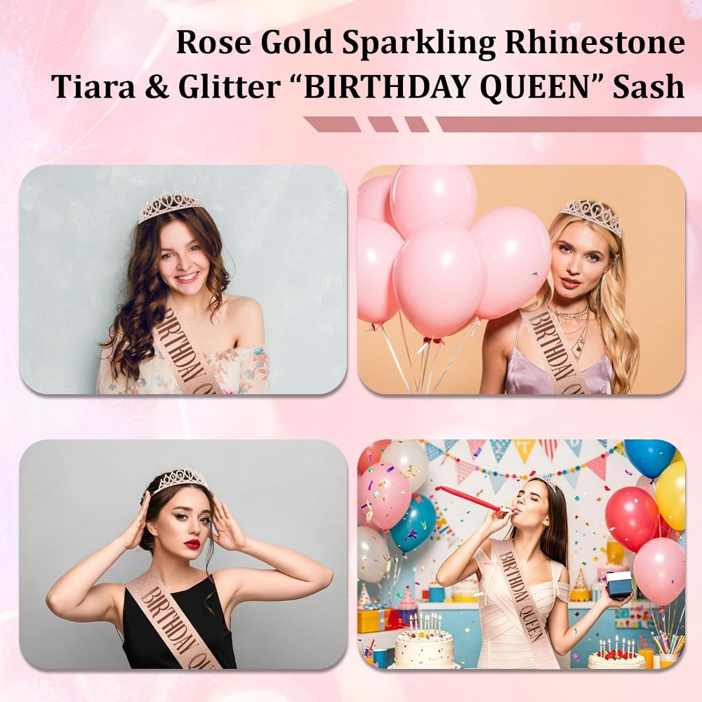 Rose Gold Birthday Queen Sash  – обзор и цена Birthday Sash Glitter