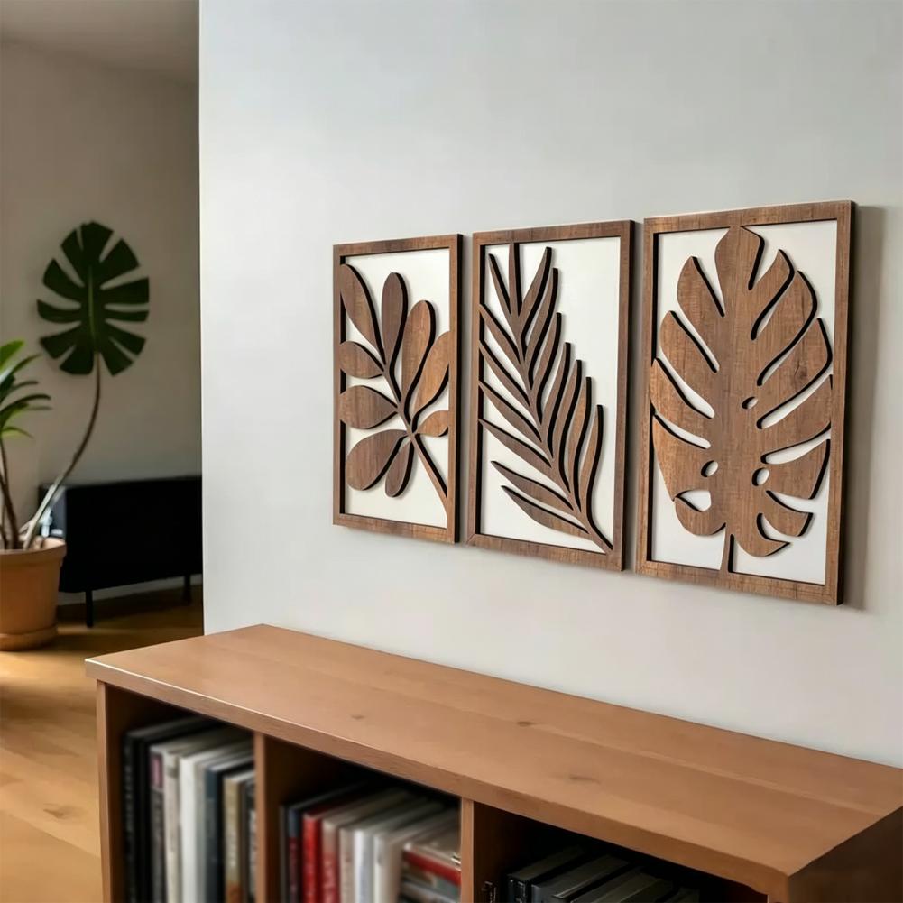 3 Pcs Nordic Style Wood Decor  – обзор и цена Flower Wall Panel