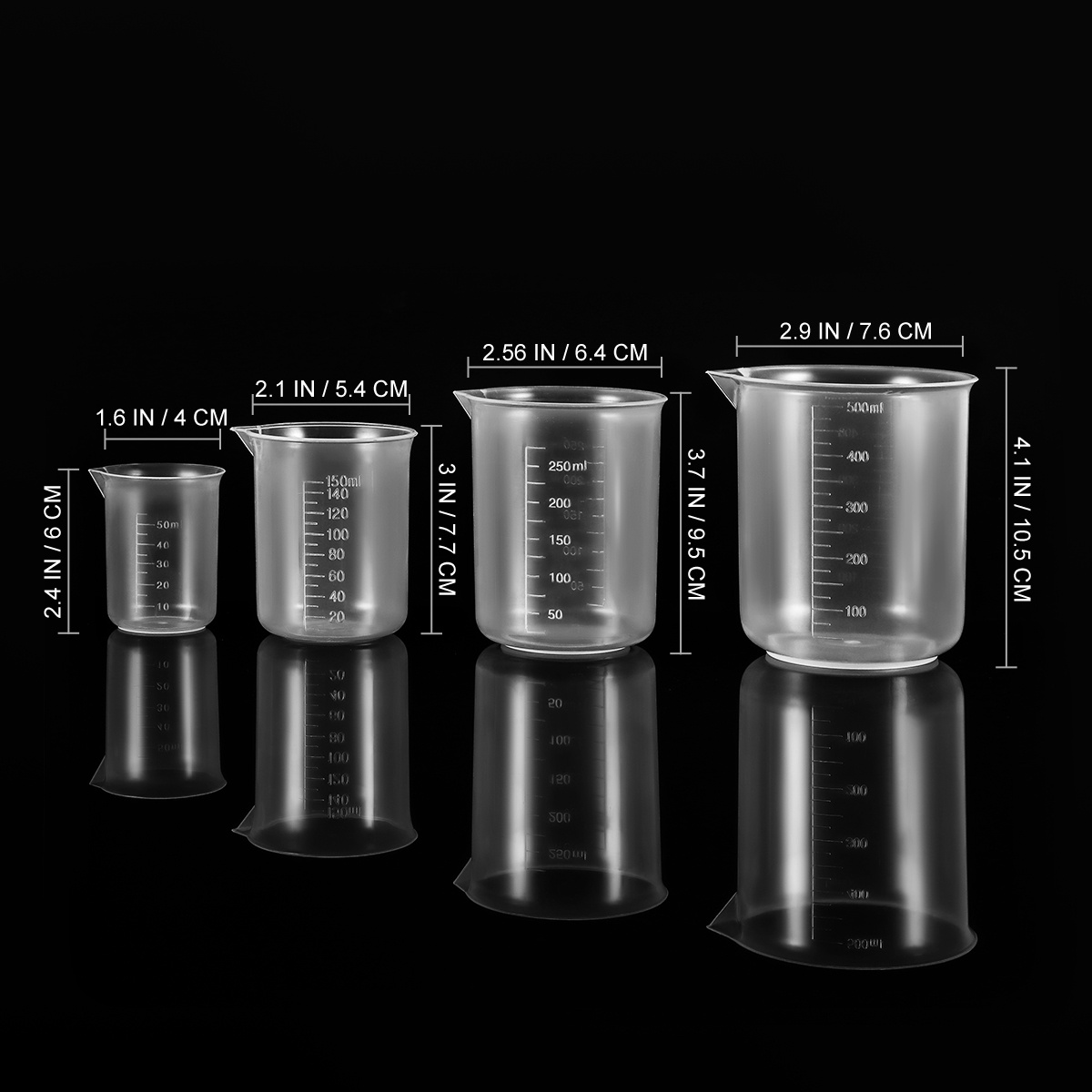 4pcs 50Ml 150Ml 250Ml 500Ml Pl – обзор и цена Plastic Cup 50Pcs