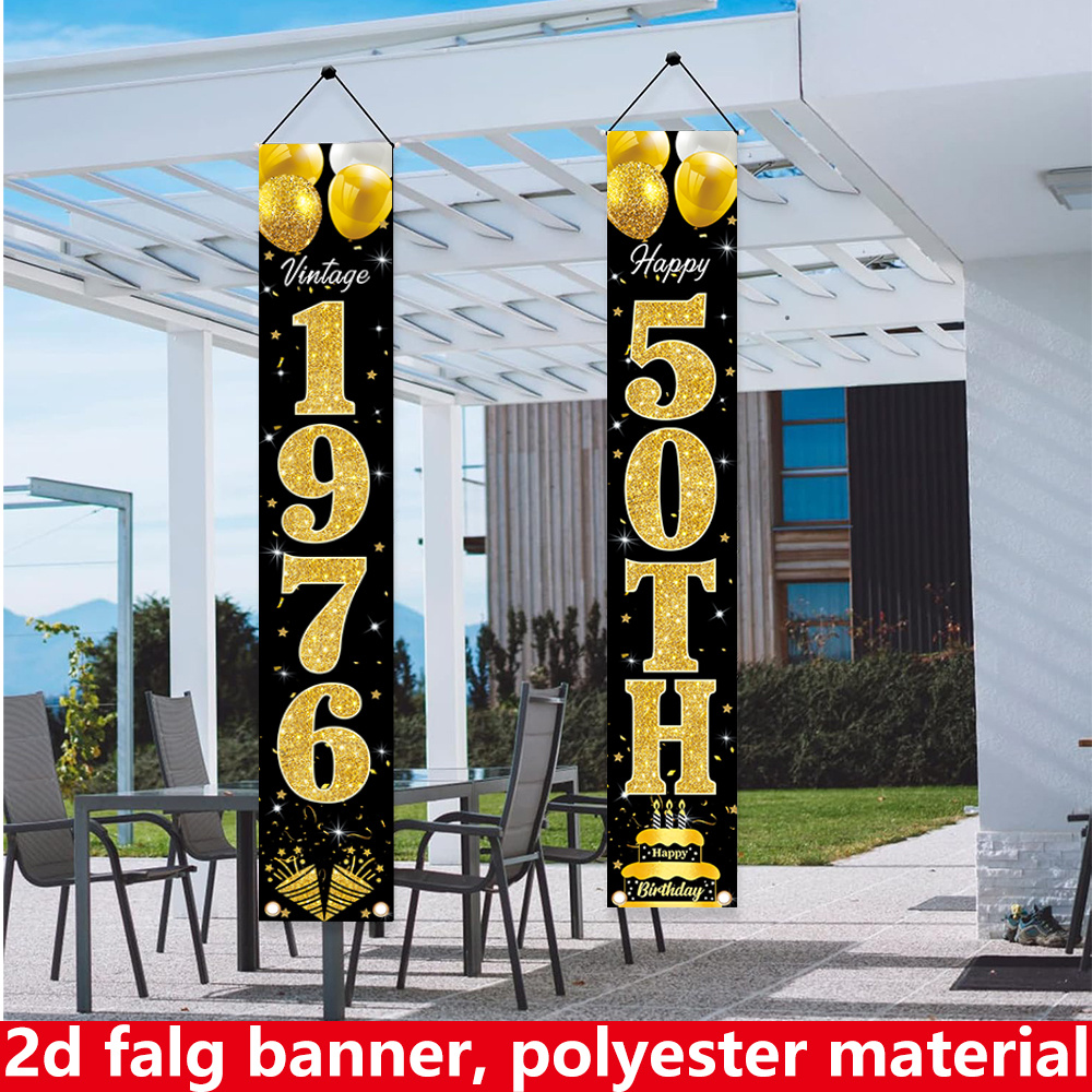 2D flat banner, 2pc birthday b – обзор и цена Party Banner Gold