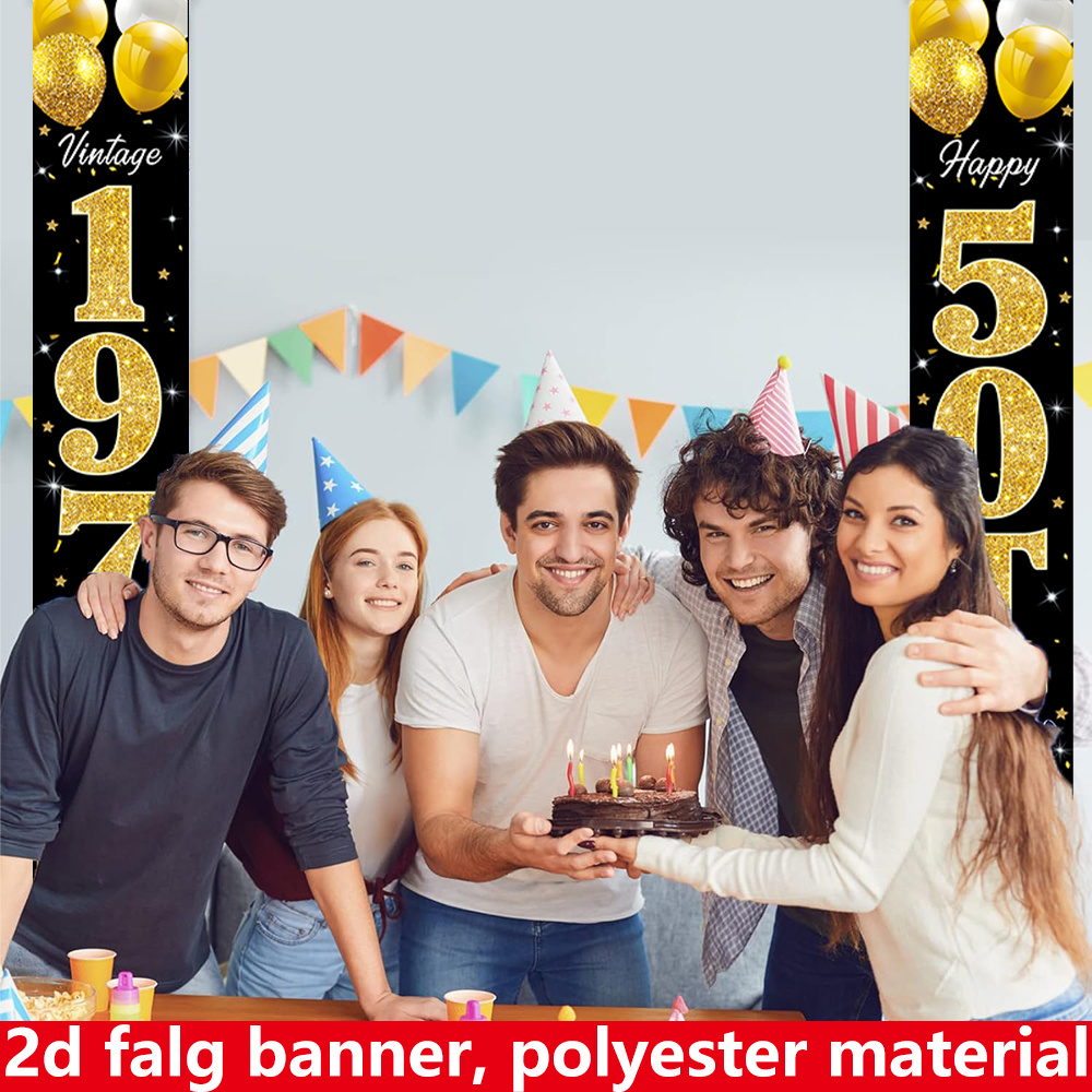 2D flat banner, 2pc birthday b – обзор и цена Party Banner Gold