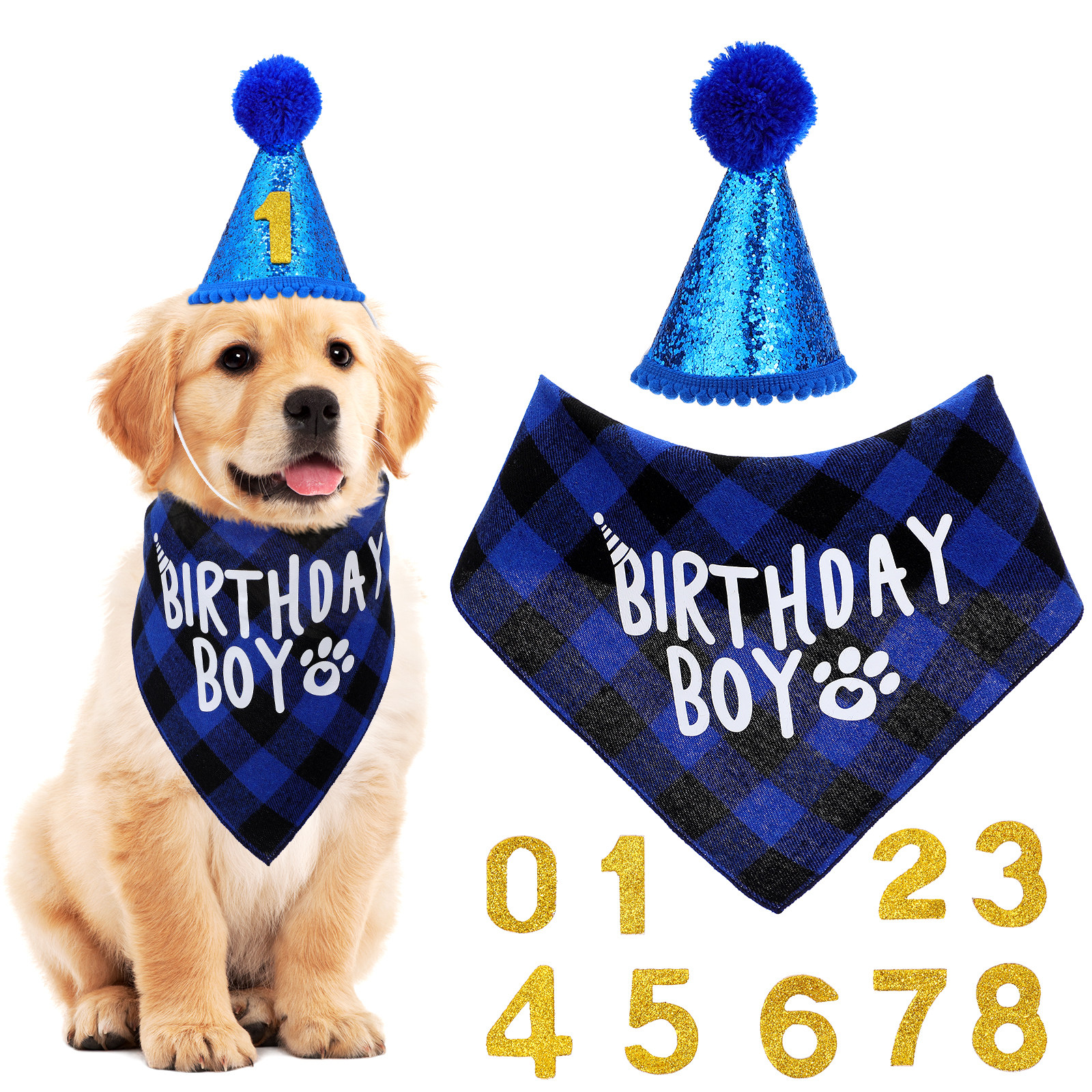 1Set Dog Birthday Bandana Set  – обзор и цена Party Hat Cone