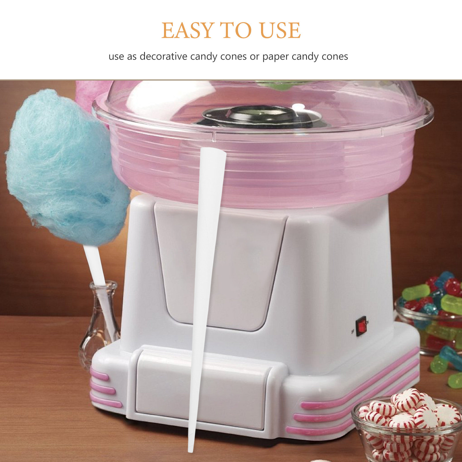 20Pcs Cotton Candy Paper Stick – обзор и цена Cotton Candy Cone