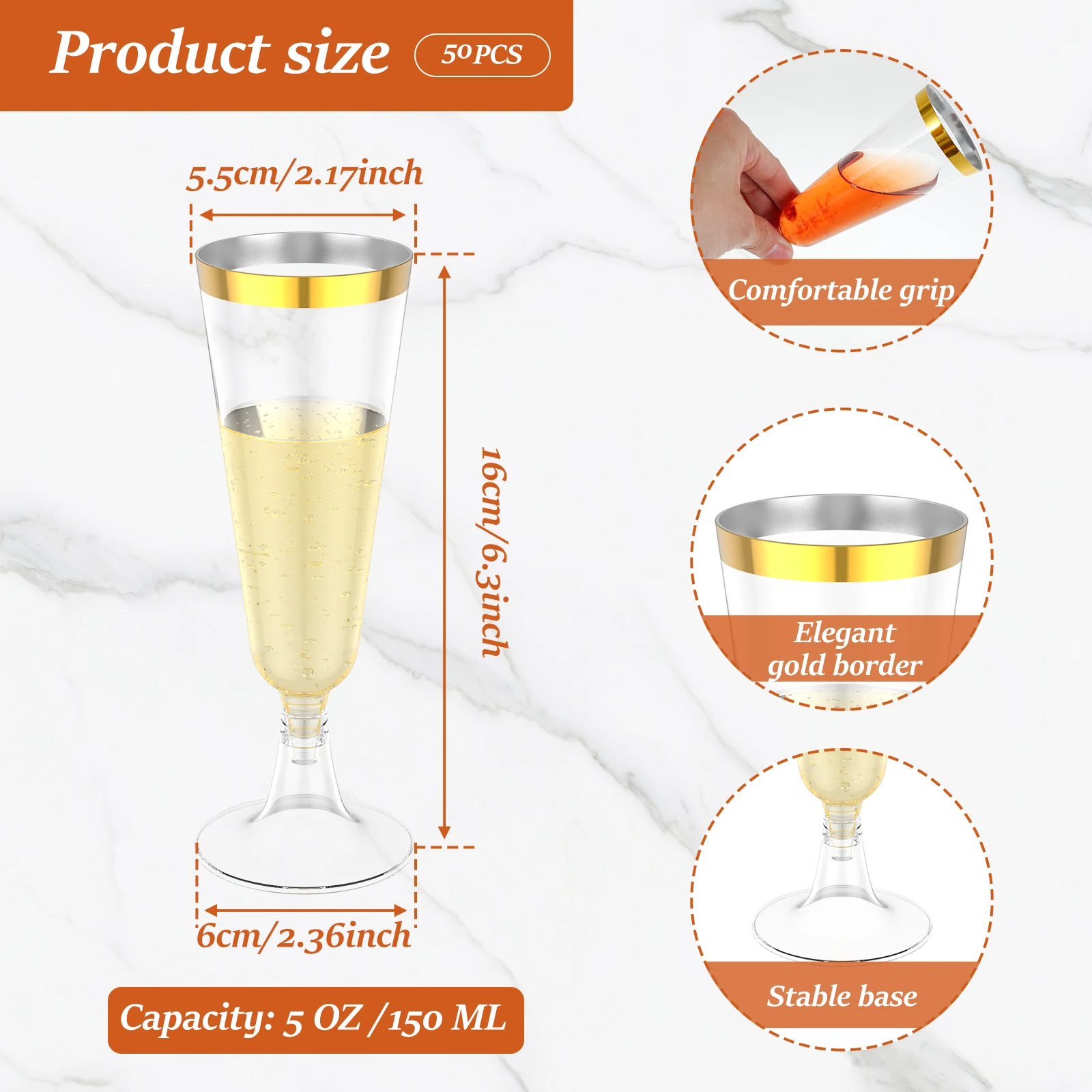 50Pcs Plastic Champagne Flutes – обзор и цена Plastic Cup 50Pcs