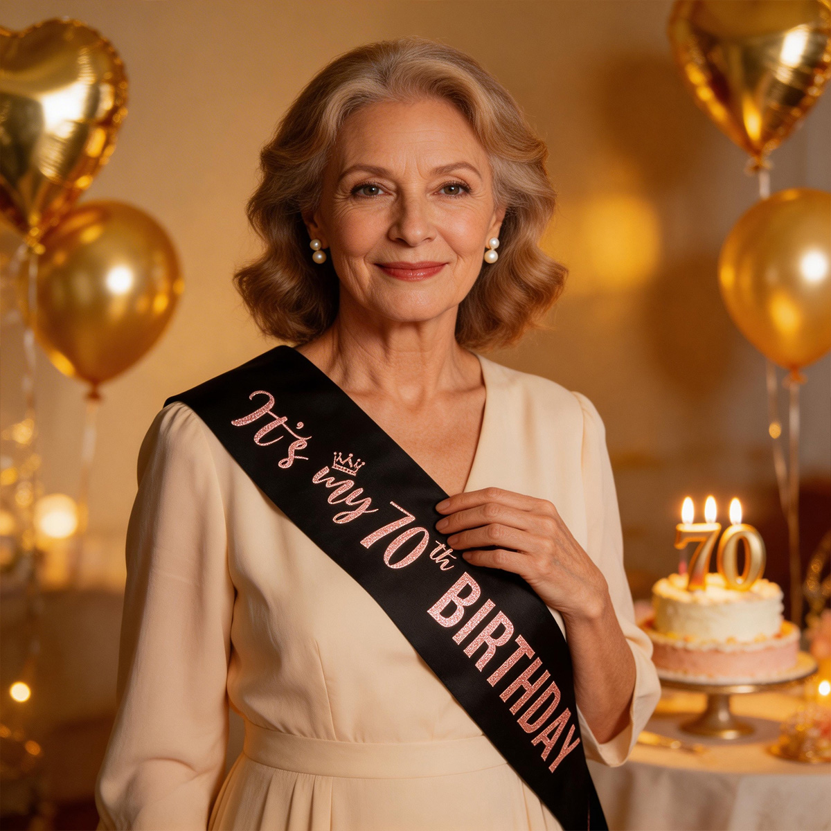Premium Black It's My 70th Bir – обзор и цена Birthday Sash Glitter