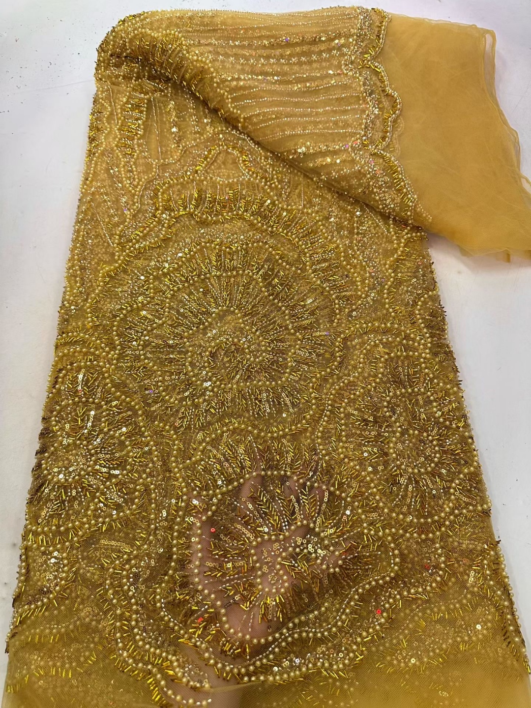 5 YardsAfrican Brown Beaded Se – обзор и цена Glitter Tablecloth