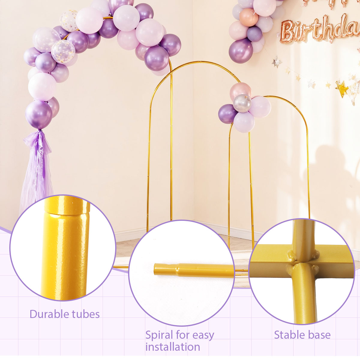 3Pack Golden Metal Arch Kits,  – обзор и цена Balloon Arch Kit