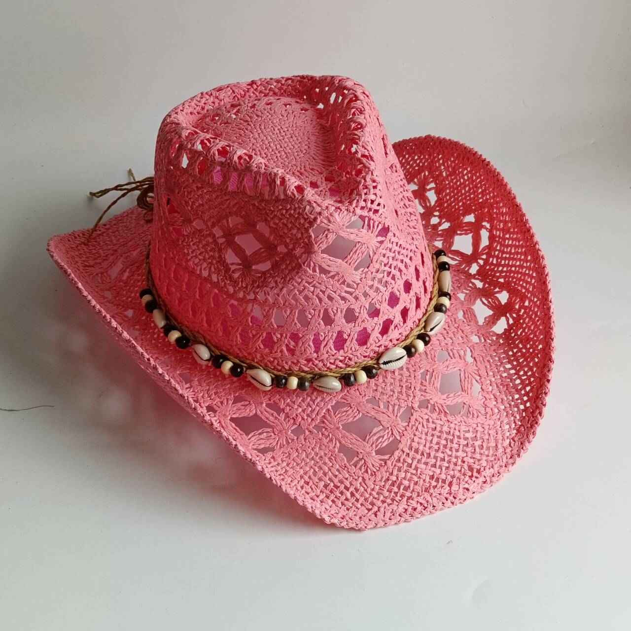 Pink Cowboy straw hat  hollow  – обзор и цена Paper Straw Color