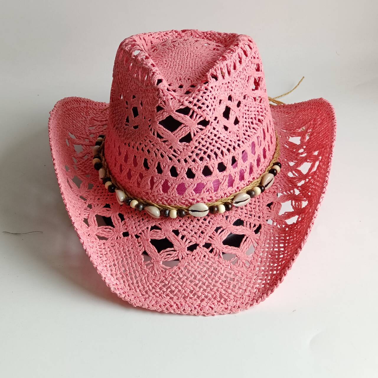 Pink Cowboy straw hat  hollow  – обзор и цена Paper Straw Color