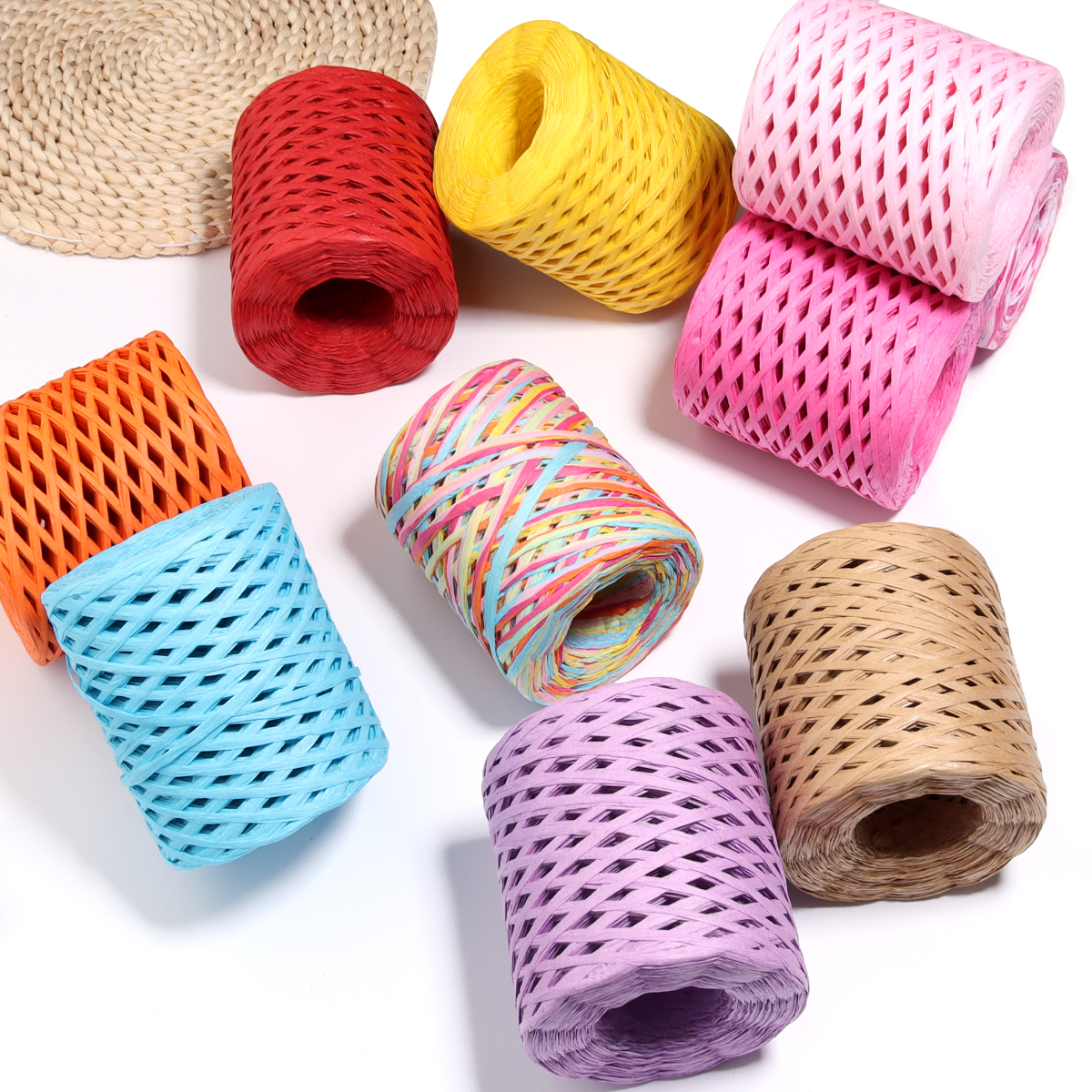 80-200M/Roll 4mm Colored Raffi – обзор и цена Paper Straw Color