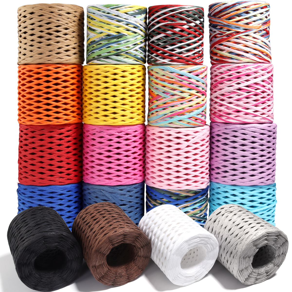 80-200M/Roll 4mm Colored Raffi – обзор и цена Paper Straw Color