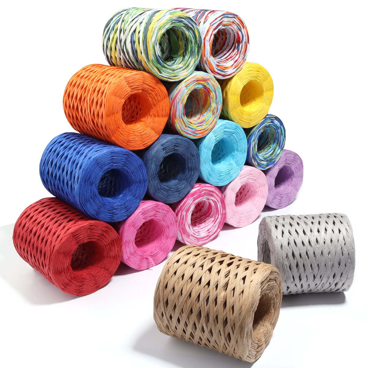 80-200M/Roll 4mm Colored Raffi – обзор и цена Paper Straw Color